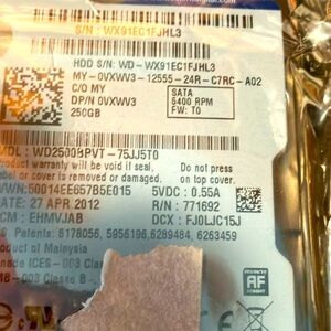 WD2500BPVT Hard Disk Drive